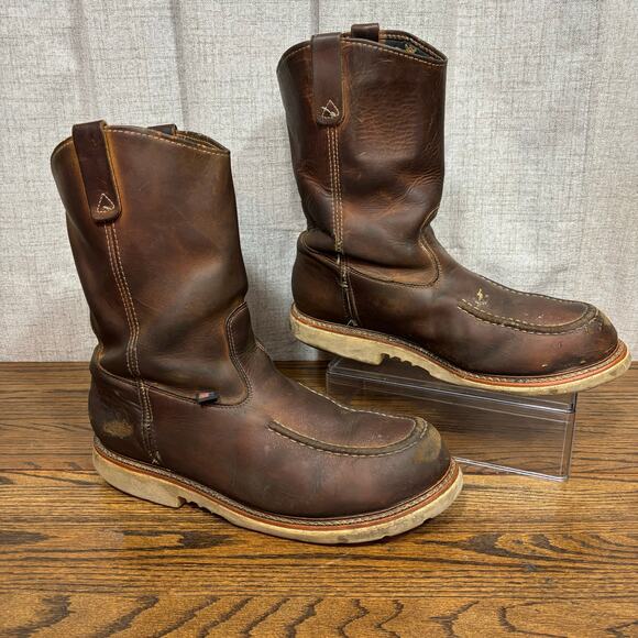 Thorogood 804-3311 USA Moc Toe Pull-On Work Boots Brown Leather 13 2E EH - Picture 1 of 12